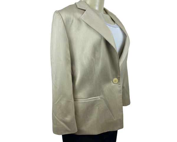 Collezioni Women’s Satin Tan Blazer Size 10