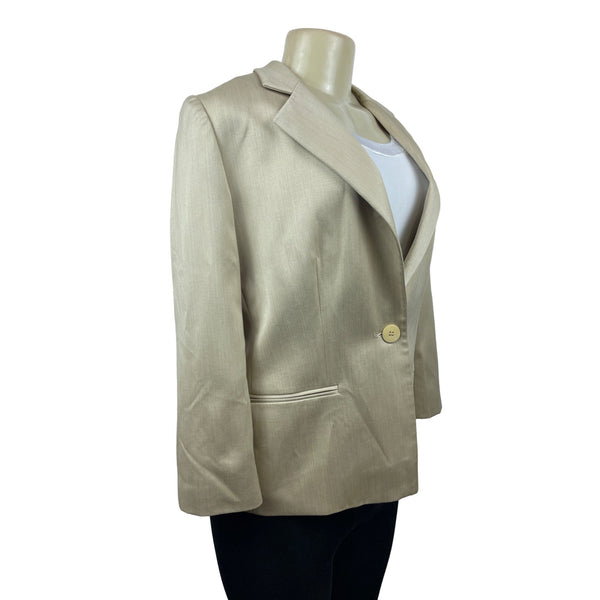 Collezioni Women’s Satin Tan Blazer Size 10