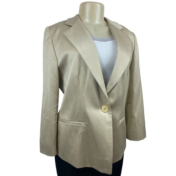 Collezioni Women’s Satin Tan Blazer Size 10