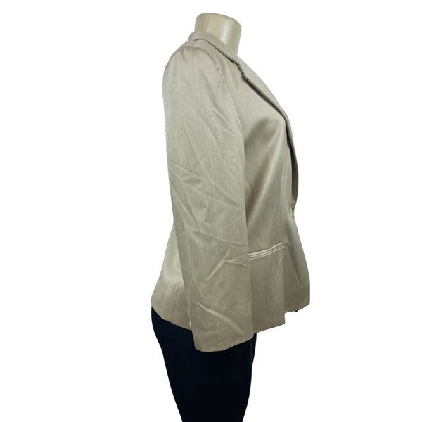 Collezioni Women’s Satin Tan Blazer Size 10