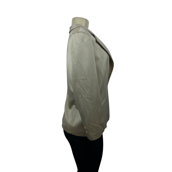 Collezioni Women’s Satin Tan Blazer Size 10