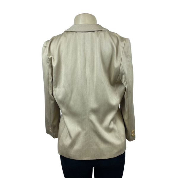 Collezioni Women’s Satin Tan Blazer Size 10