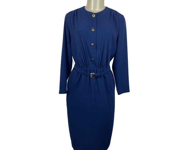 Vintage 80's Tanner Women's Royal Blue Sheath Dress Sz 8 (EUR 40)