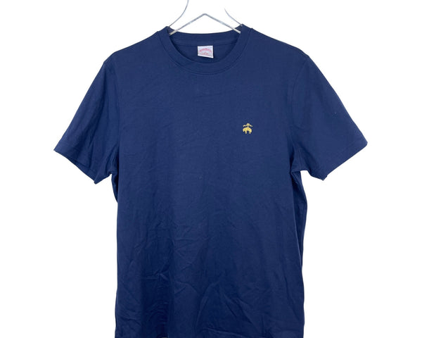 Brooks Brothers Mens Navy Cotton Embroidered Logo T-Shirt Medium Casual Crewneck