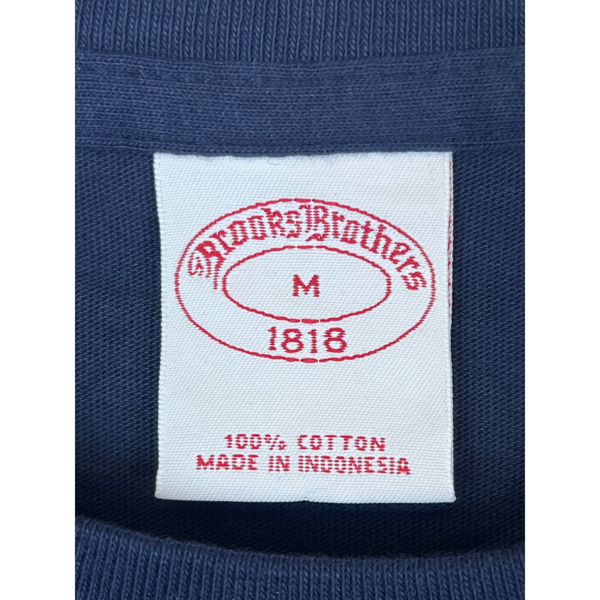 Brooks Brothers Mens Navy Cotton Embroidered Logo T-Shirt Medium Casual Crewneck