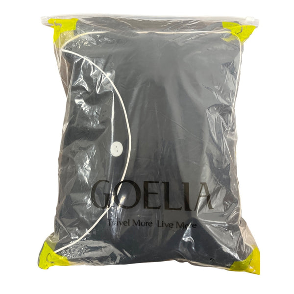 Goelia Womens Black Button-Up Pajama Set With White Piping Trim Sz 4 - New