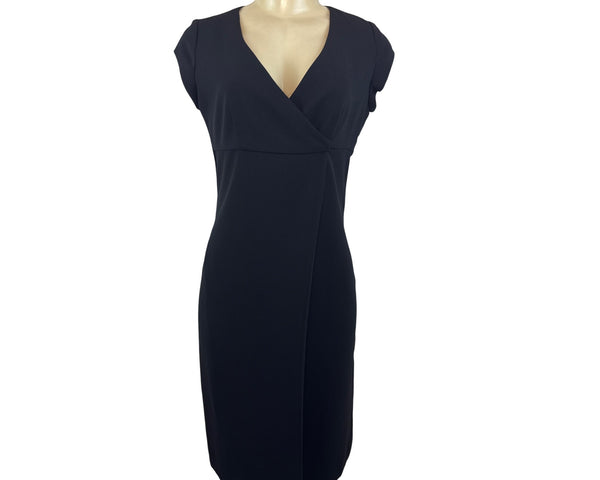 Mario Balthazar Women's Black Cap Sleeve & Knee-Length Wrap Dress Size 2