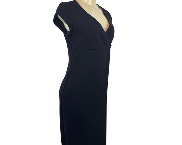 Mario Balthazar Women's Black Cap Sleeve & Knee-Length Wrap Dress Size 2