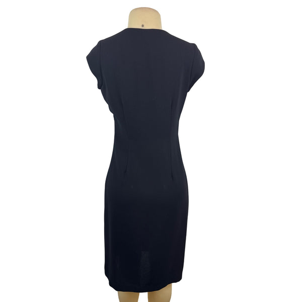 Mario Balthazar Women's Black Cap Sleeve & Knee-Length Wrap Dress Size 2
