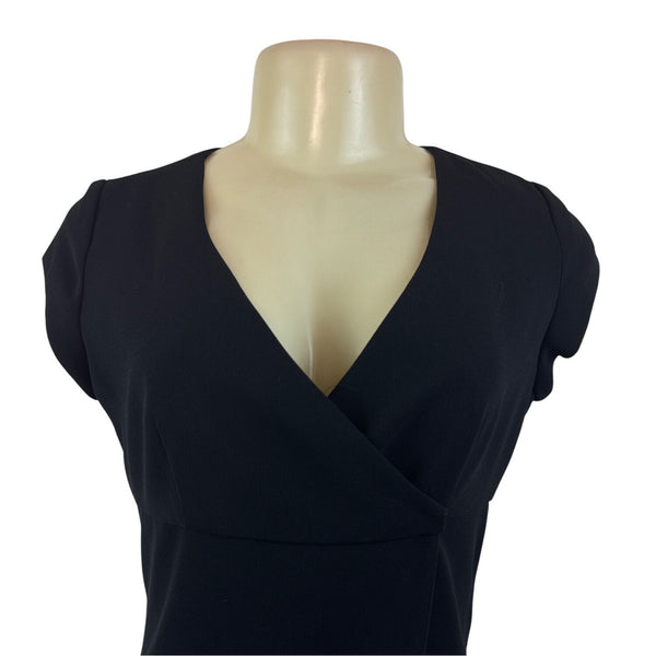 Mario Balthazar Women's Black Cap Sleeve & Knee-Length Wrap Dress Size 2