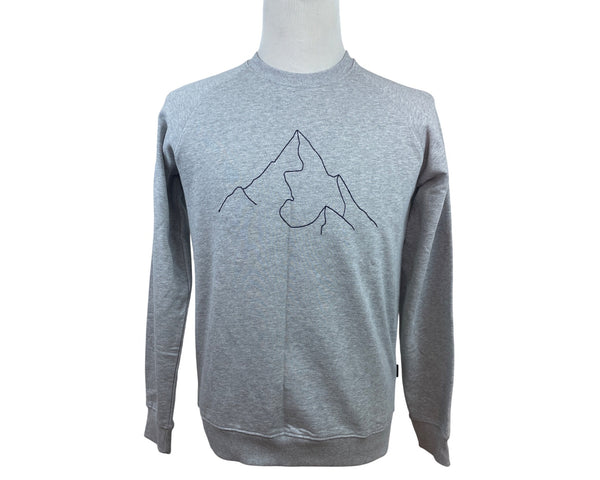 Dedicated Men Grey Crewneck Sweatshirt W/ Minimalist Mountain Design Sz S - New