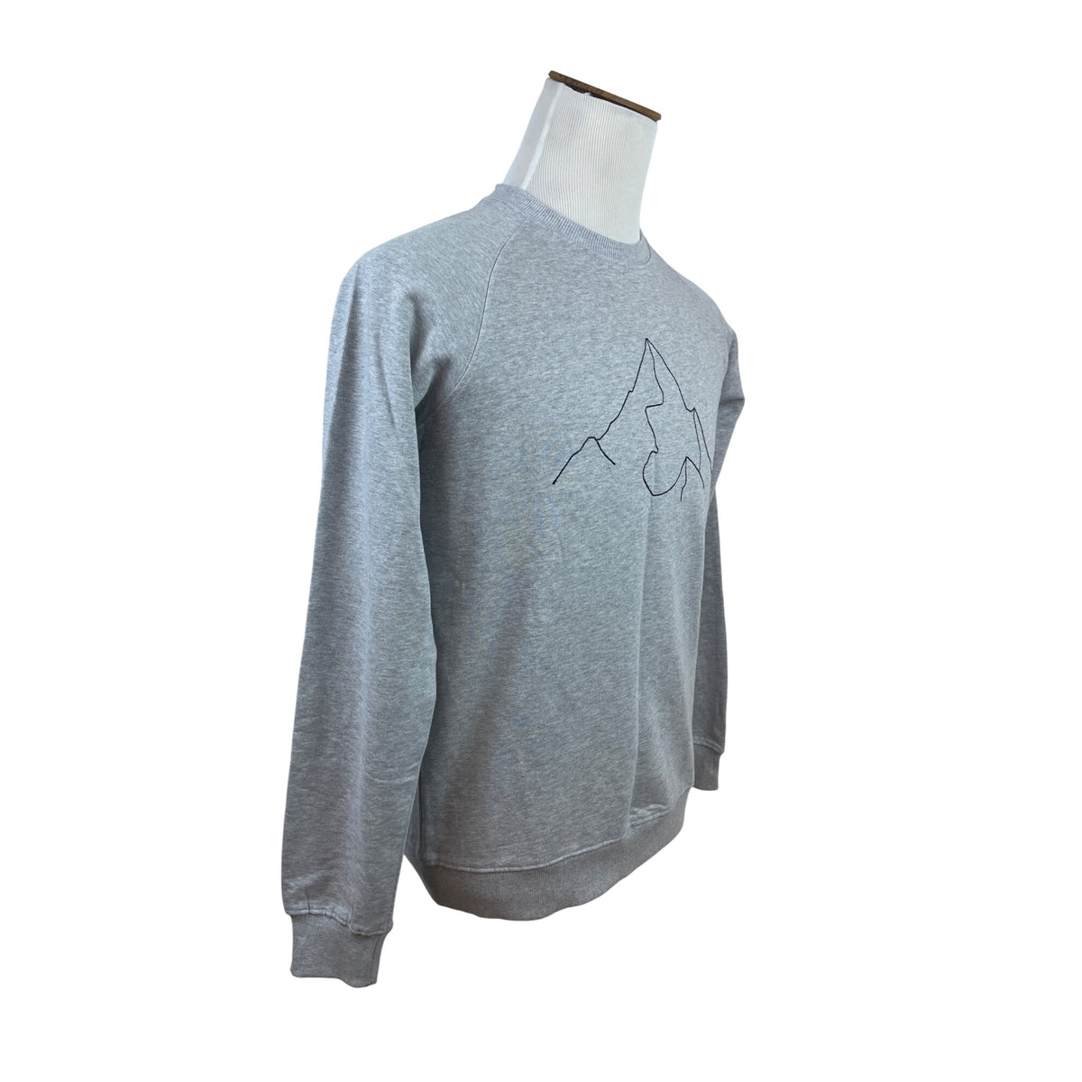Dedicated Men Grey Crewneck Sweatshirt W/ Minimalist Mountain Design Sz S - New