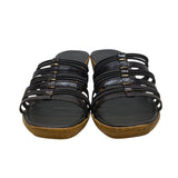 Italian Shoemakers Womens Chocolate Strappy Slide-On Tiber Wedge Sandals Sz 10