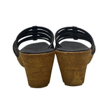 Italian Shoemakers Womens Chocolate Strappy Slide-On Tiber Wedge Sandals Sz 10