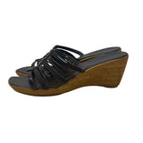 Italian Shoemakers Womens Chocolate Strappy Slide-On Tiber Wedge Sandals Sz 10