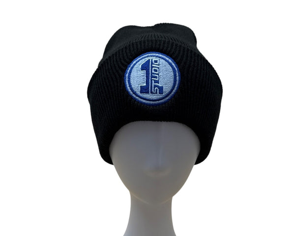 Carhartt Black Knit Cuffed Beanie Hat With Embroidered Logos - New