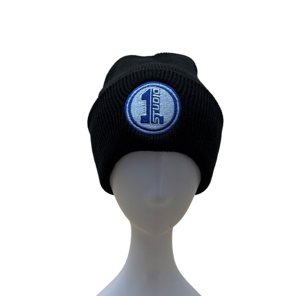 Carhartt Black Knit Cuffed Beanie Hat With Embroidered Logos - New