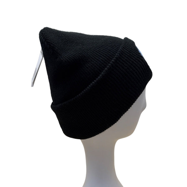 Carhartt Black Knit Cuffed Beanie Hat With Embroidered Logos - New
