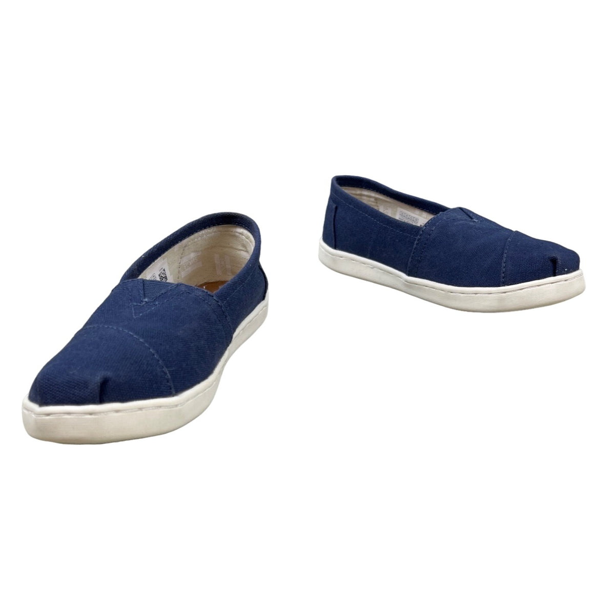 Tom’s Youth Navy Blue Denim Canvas Flat Shoes Sz Y13.5