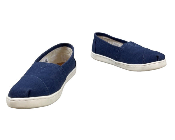 Tom’s Youth Navy Blue Denim Canvas Flat Shoes Sz Y13.5