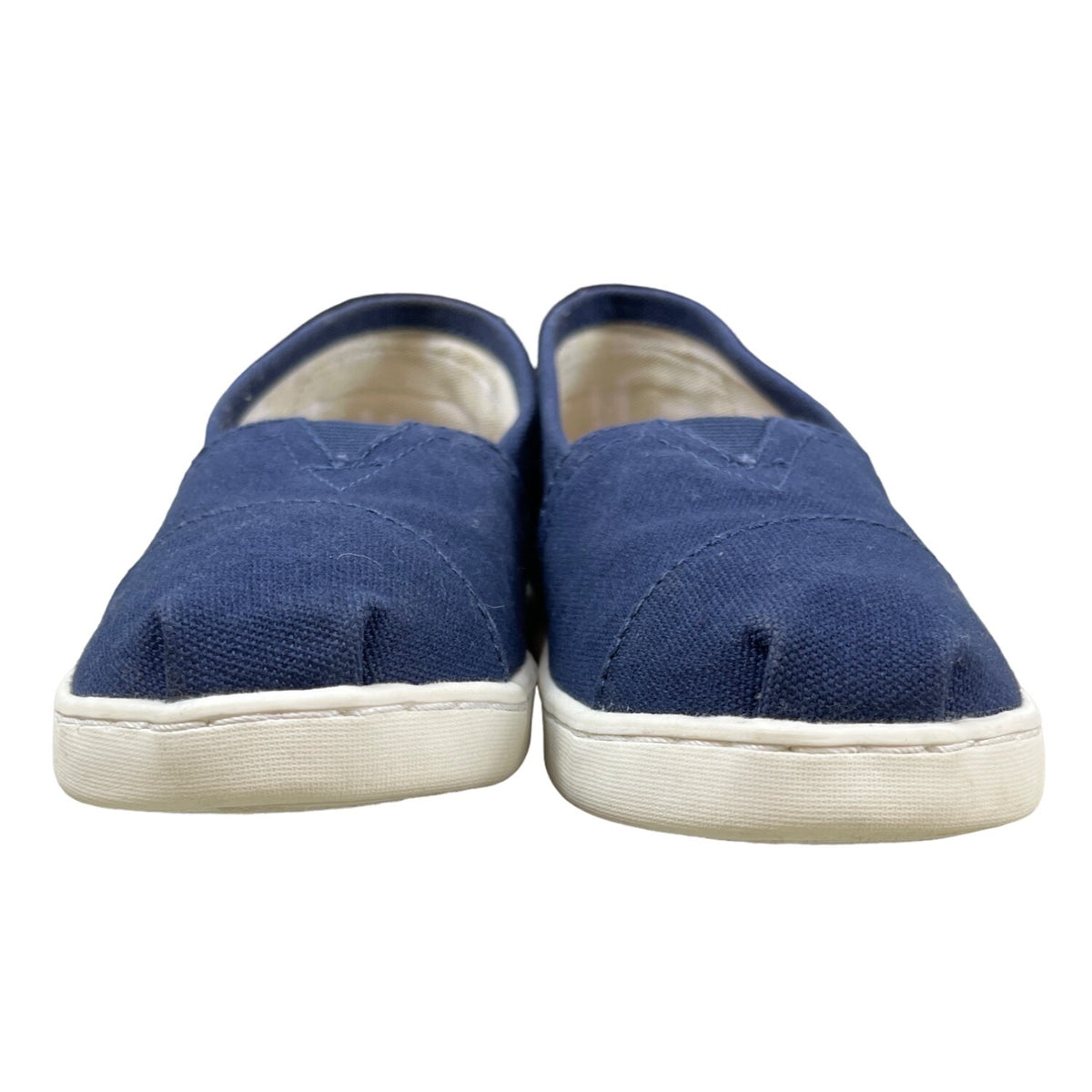 Tom’s Youth Navy Blue Denim Canvas Flat Shoes Sz Y13.5