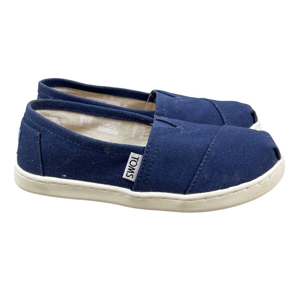 Tom’s Youth Navy Blue Denim Canvas Flat Shoes Sz Y13.5