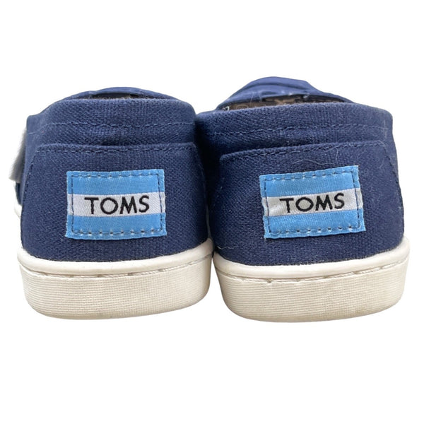 Tom’s Youth Navy Blue Denim Canvas Flat Shoes Sz Y13.5