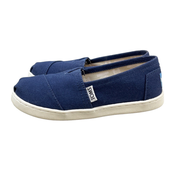 Tom’s Youth Navy Blue Denim Canvas Flat Shoes Sz Y13.5