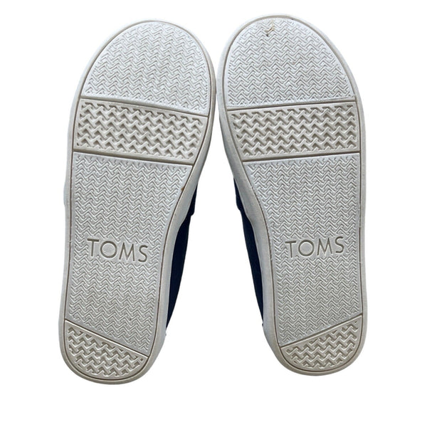 Tom’s Youth Navy Blue Denim Canvas Flat Shoes Sz Y13.5