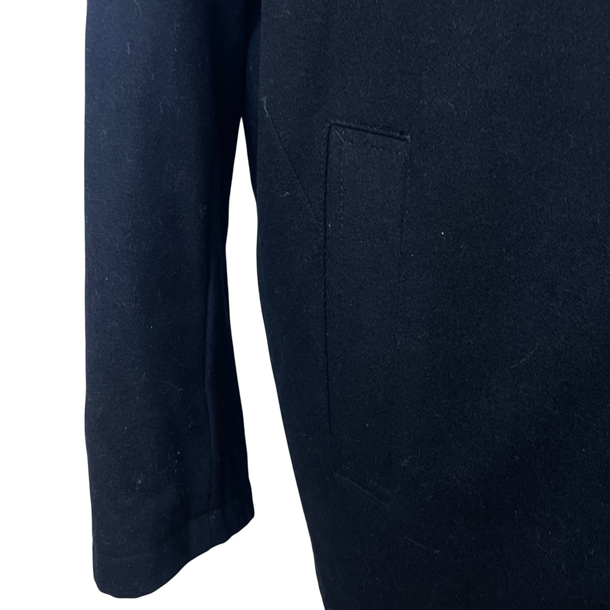 Tommy Hilfiger Mens Quilted Wool-Blend Black Coat With Button Closure Size XL