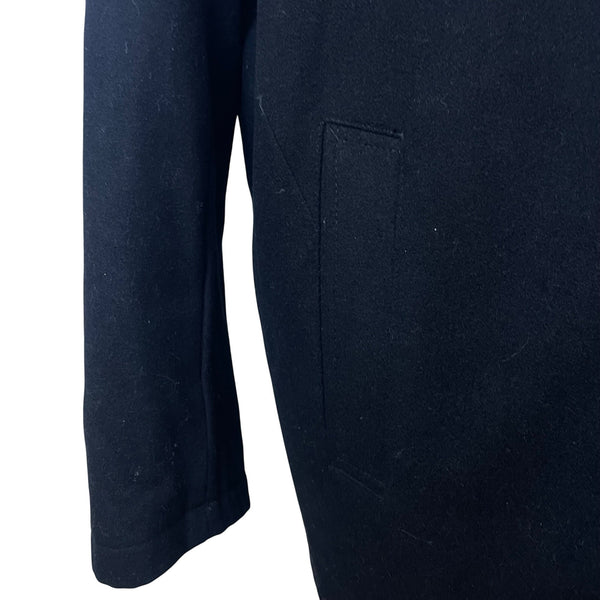 Tommy Hilfiger Mens Quilted Wool-Blend Black Coat With Button Closure Size XL