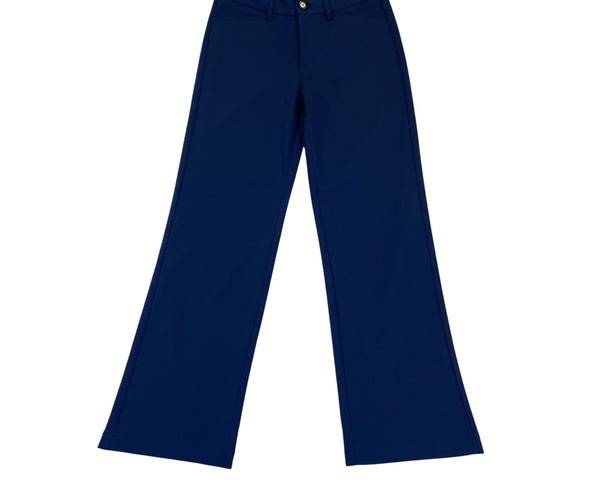 Kiczoy Womens Blue Viscose-Blend Flared Dress Pants Size 2 - New