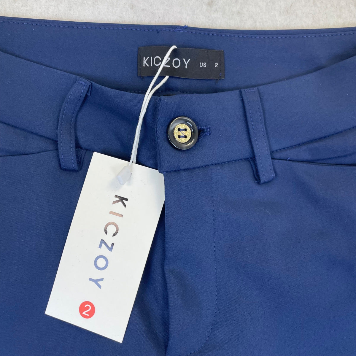 Kiczoy Womens Blue Viscose-Blend Flared Dress Pants Size 2 - New