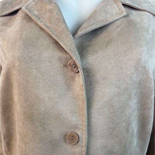 TCM Womens Camel Button-Up Jacket With Lace-Up Sleeve Detail Size 42