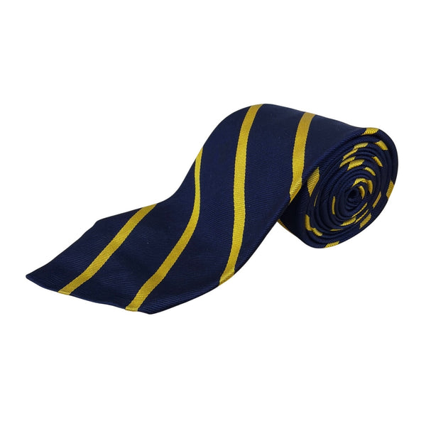 Vintage Brooks Brothers Mens Navy & Yellow Striped Silk Tie Classic Style