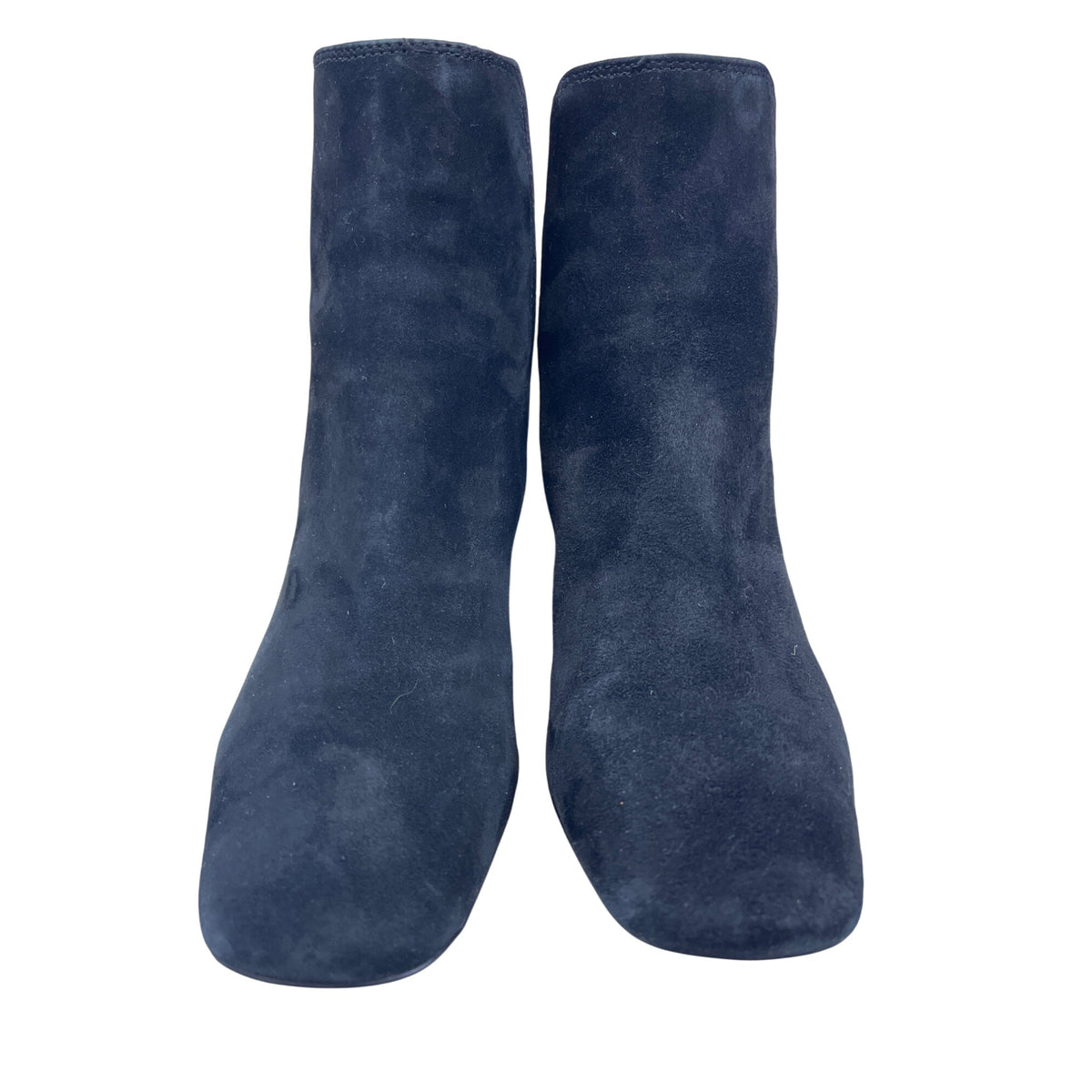 Sam Edelman Black Leather Suede Chiara Square Toe Block Heel Booties Sz 7.5M