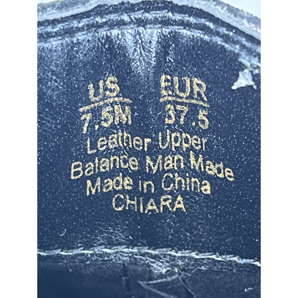 Sam Edelman Black Leather Suede Chiara Square Toe Block Heel Booties Sz 7.5M