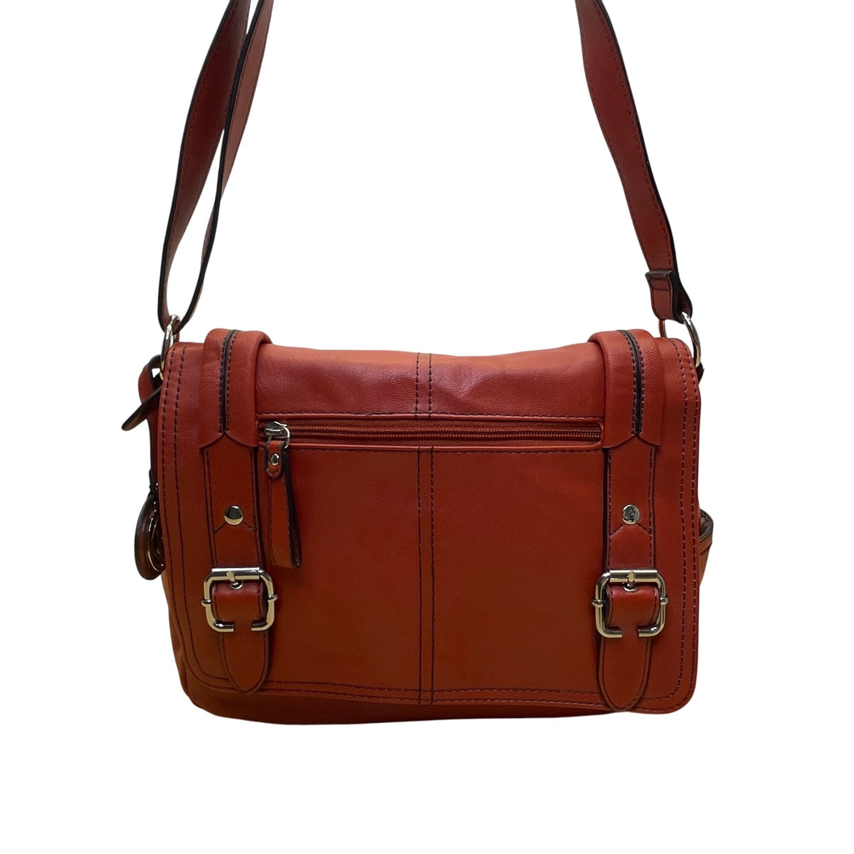 Relic Women’s Red Faux Leather Adjustable Strap Buckle Accent Crossbody Bag