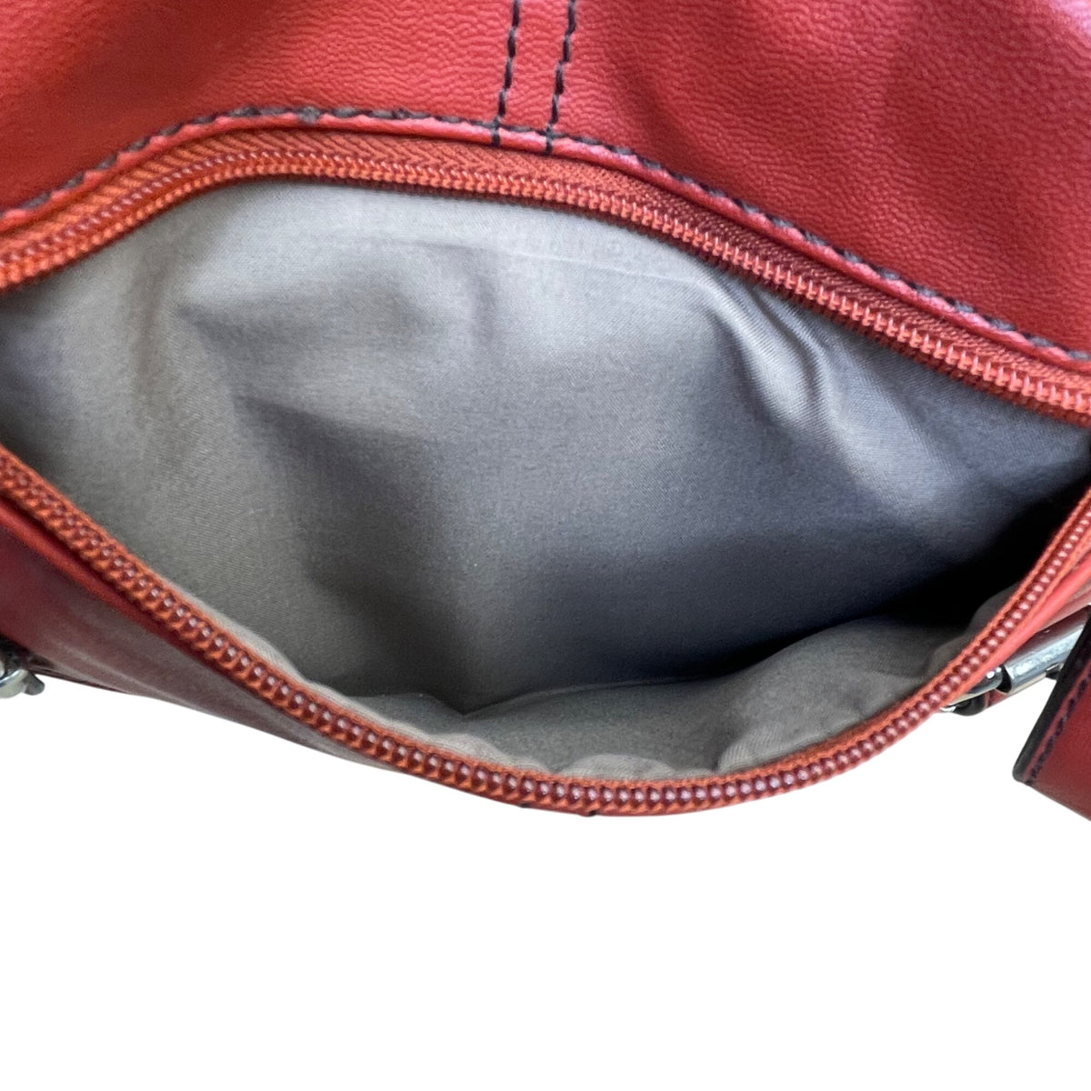 Relic Women’s Red Faux Leather Adjustable Strap Buckle Accent Crossbody Bag