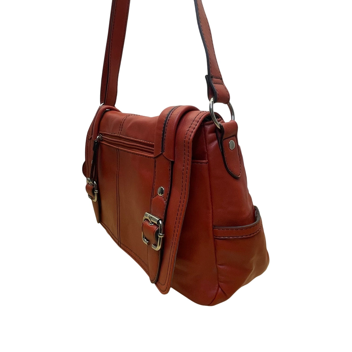 Relic Women’s Red Faux Leather Adjustable Strap Buckle Accent Crossbody Bag