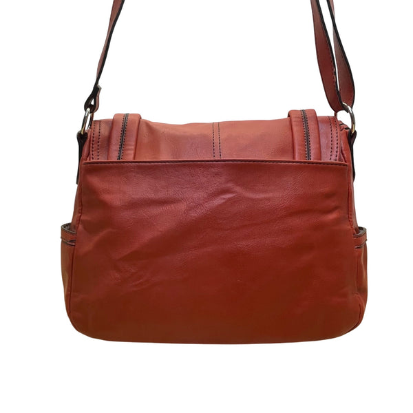 Relic Women’s Red Faux Leather Adjustable Strap Buckle Accent Crossbody Bag