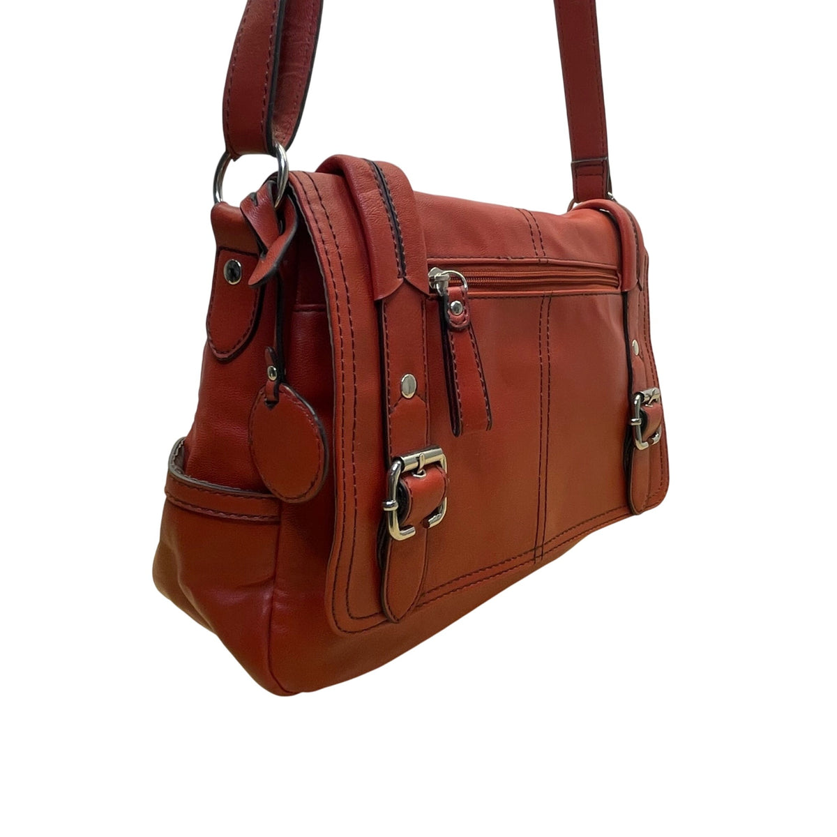 Relic Women’s Red Faux Leather Adjustable Strap Buckle Accent Crossbody Bag