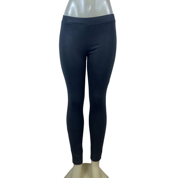 Hue Women’s Green/Grey Leggings  Snake-Embossed Texture Slim Fit Sz M