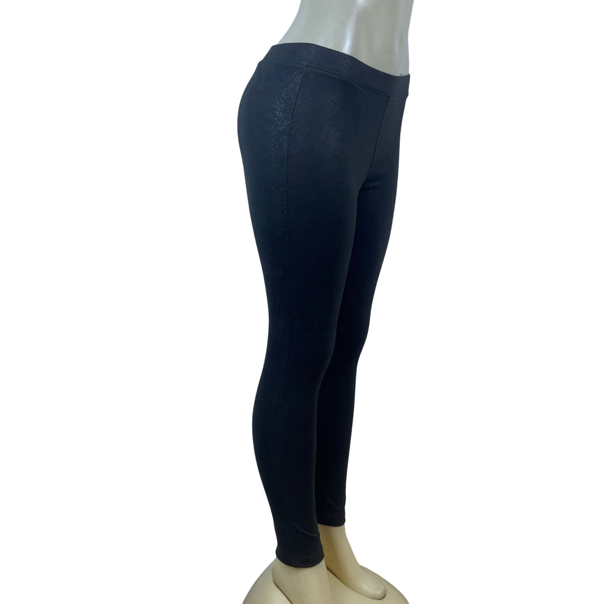 Hue Women’s Green/Grey Leggings  Snake-Embossed Texture Slim Fit Sz M