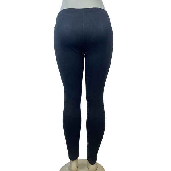 Hue Women’s Green/Grey Leggings  Snake-Embossed Texture Slim Fit Sz M