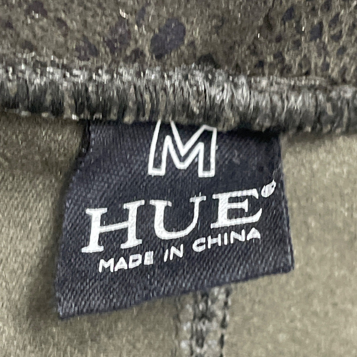 Hue Women’s Green/Grey Leggings  Snake-Embossed Texture Slim Fit Sz M