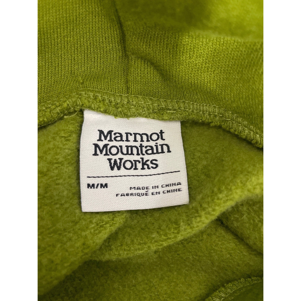 Marmot Mens Green Cotton Blend Pullover Hoodie Medium Cozy Style With Front Pocket
