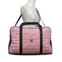 Luv Betsey Pink Quilted Cat Face With Shoulder Strap & Gold Accents Duffle Bag