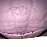 Luv Betsey Pink Quilted Cat Face With Shoulder Strap & Gold Accents Duffle Bag