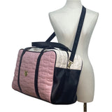 Luv Betsey Pink Quilted Cat Face With Shoulder Strap & Gold Accents Duffle Bag